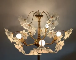 New Pamono Large Murano Flower Floor Lamp, Italy, 1970s