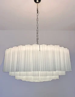 Best Pamono Large Murano Glass Pendant in Acid-Etched Glass Tubes, 1990s