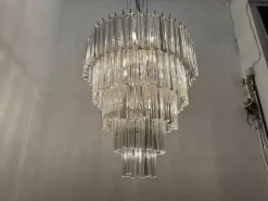 Best Pamono Large Murano Glass Prism Triedri Chandelier by Paolo Venini, 1970s