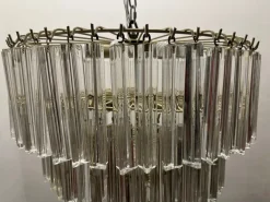 Best Pamono Large Murano Glass Prism Triedri Chandelier by Paolo Venini, 1970s