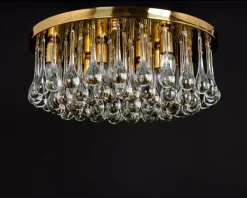 Best Pamono Large Murano Glass Tear Drop Chandelier attributed to C.Palme, Germany, 1970s