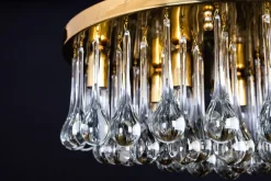 Best Pamono Large Murano Glass Tear Drop Chandelier attributed to C.Palme, Germany, 1970s