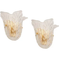 Best Pamono Large Murano Glass Wall Sconce in the Style of Venini, Italy, 1970s, Set of 2