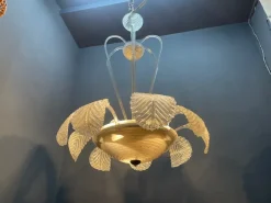 New Pamono Large Murano Glass Waterfall Chandelier from Barovier, 1940s