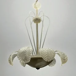 New Pamono Large Murano Glass Waterfall Chandelier from Barovier, 1940s