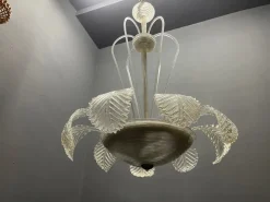 New Pamono Large Murano Glass Waterfall Chandelier from Barovier, 1940s