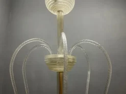 New Pamono Large Murano Glass Waterfall Chandelier from Barovier, 1940s