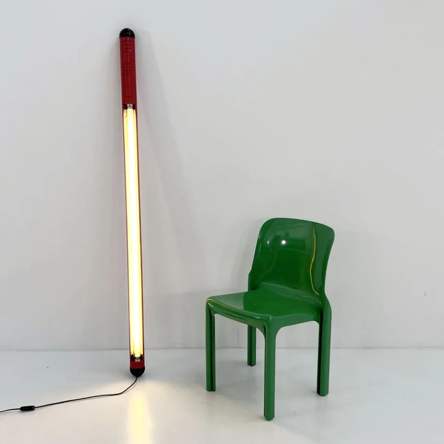 Clearance Pamono Large Red Neon Tube Light from Fosnova, 1980s