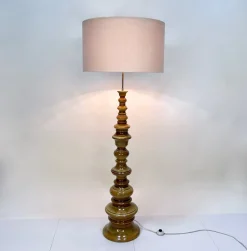 Pamono Large Sculptural Glazed Ceramic Floor Lamp from Kaiser-Leuchten, 1960s