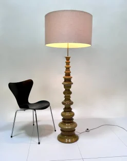 Pamono Large Sculptural Glazed Ceramic Floor Lamp from Kaiser-Leuchten, 1960s