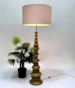 Pamono Large Sculptural Glazed Ceramic Floor Lamp from Kaiser-Leuchten, 1960s