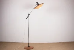 Best Pamono Large Steel and Teak Tilting Floor Lamp by Georges Frydman, 1960s