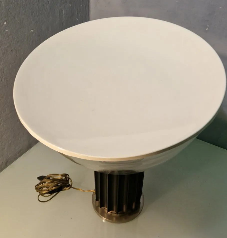 Clearance Pamono Large Taccia Table Lamp in Glass by Achille Castiglioni for Flos, 1960s