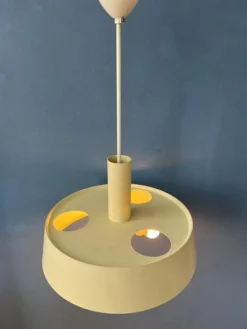 Best Pamono Large Vintage Beige Pendant Lamp by Louis Kalff