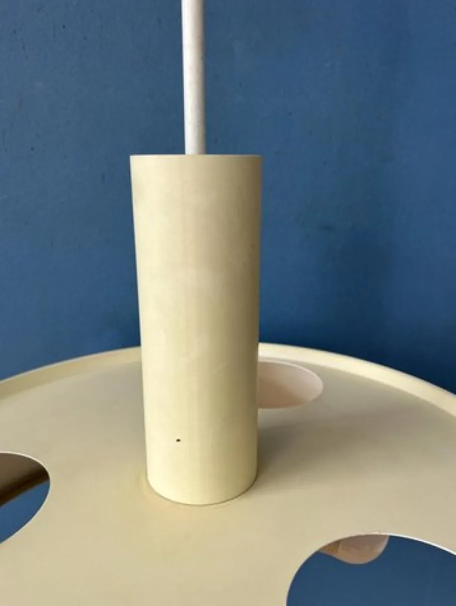 Best Pamono Large Vintage Beige Pendant Lamp by Louis Kalff