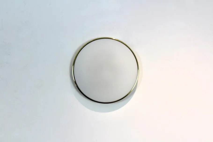 Best Pamono Large Vintage Brass and Opaline Glass Wall Light by Glashütte Limburg, 1960s