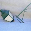 Best Pamono Large Vintage Facade Lanterns in Green Lacquer, Set of 2