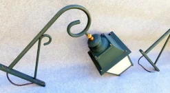 Best Pamono Large Vintage Facade Lanterns in Green Lacquer, Set of 2