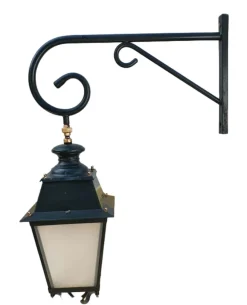 Best Pamono Large Vintage Facade Lanterns in Green Lacquer, Set of 2