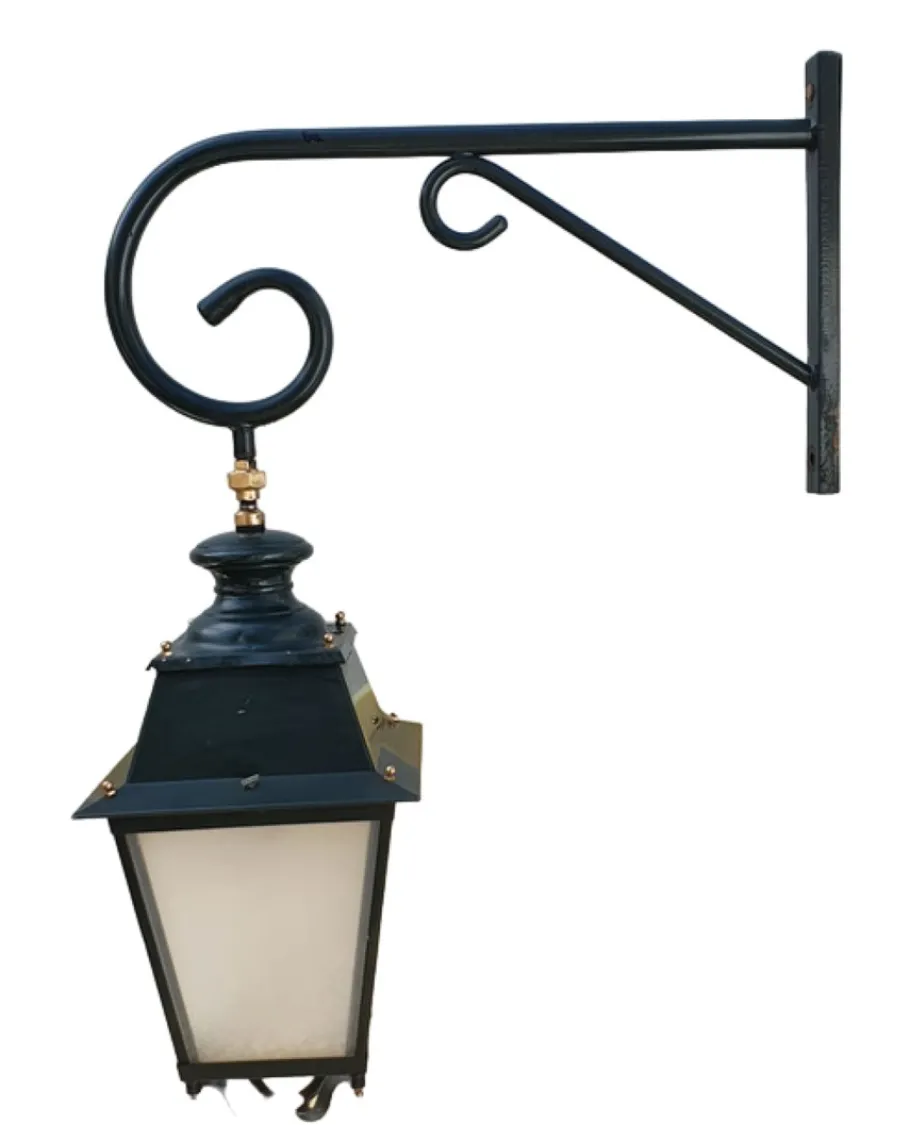 Best Pamono Large Vintage Facade Lanterns in Green Lacquer, Set of 2