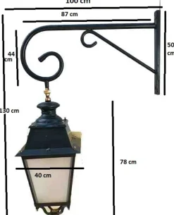 Best Pamono Large Vintage Facade Lanterns in Green Lacquer, Set of 2