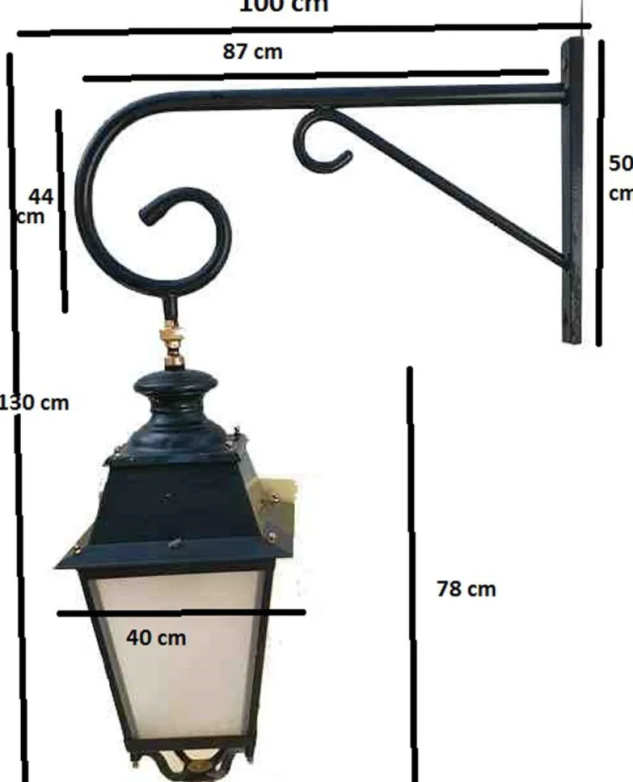 Best Pamono Large Vintage Facade Lanterns in Green Lacquer, Set of 2