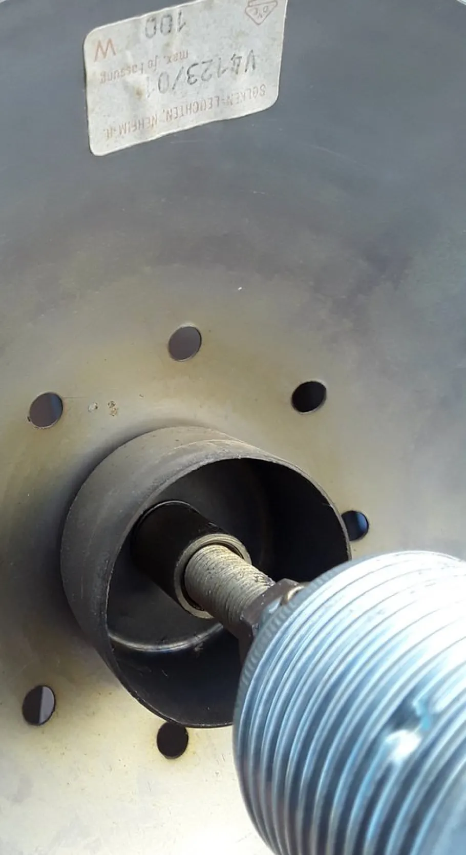 Online Pamono Large Vintage German Arch Lamp with Chrome-Plated Frame, Cream-White Foot on Chrome-Plated Base Plate & Original Cream-White Plastic Screen from from Sölken, 1960s