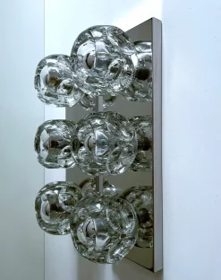 Best Pamono Large Vintage Glass Sconces from Peill & Putzler, 1970s, Set of 2