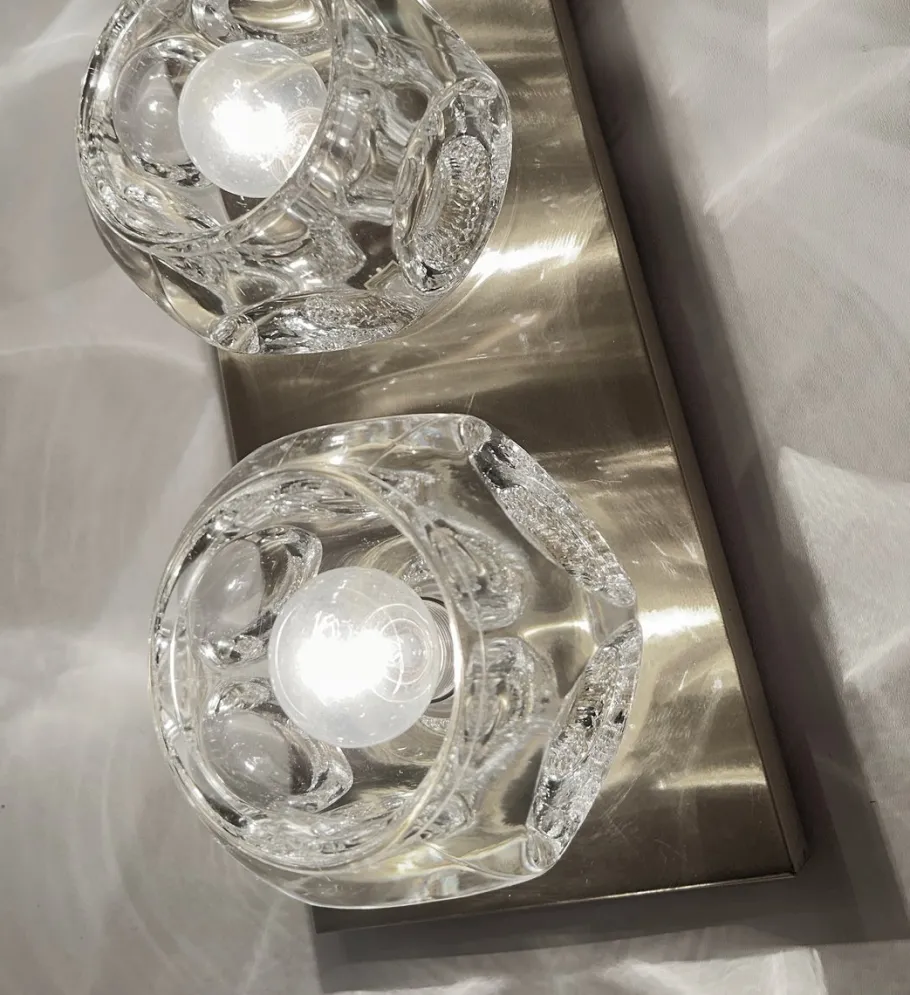 Best Pamono Large Vintage Glass Sconces from Peill & Putzler, 1970s, Set of 2