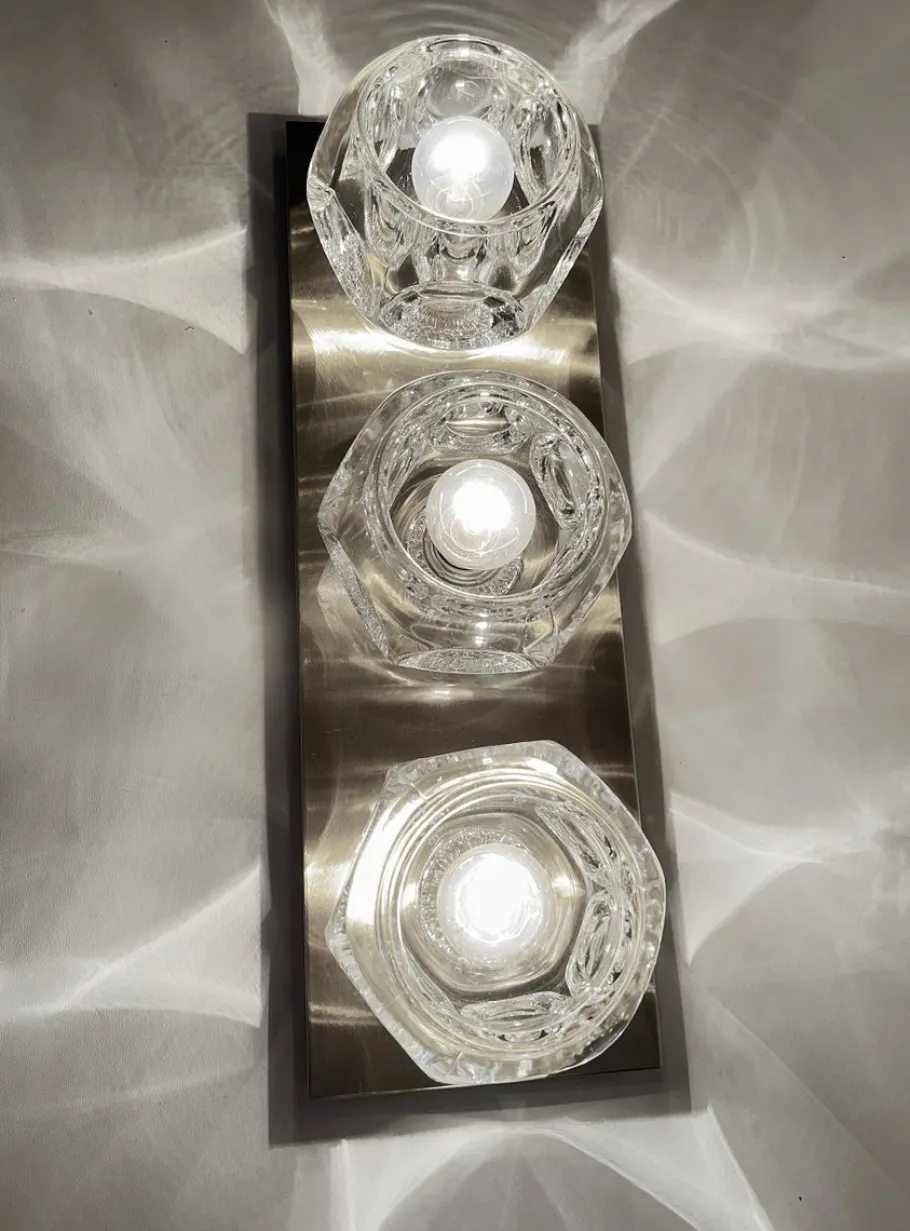 Best Pamono Large Vintage Glass Sconces from Peill & Putzler, 1970s, Set of 2