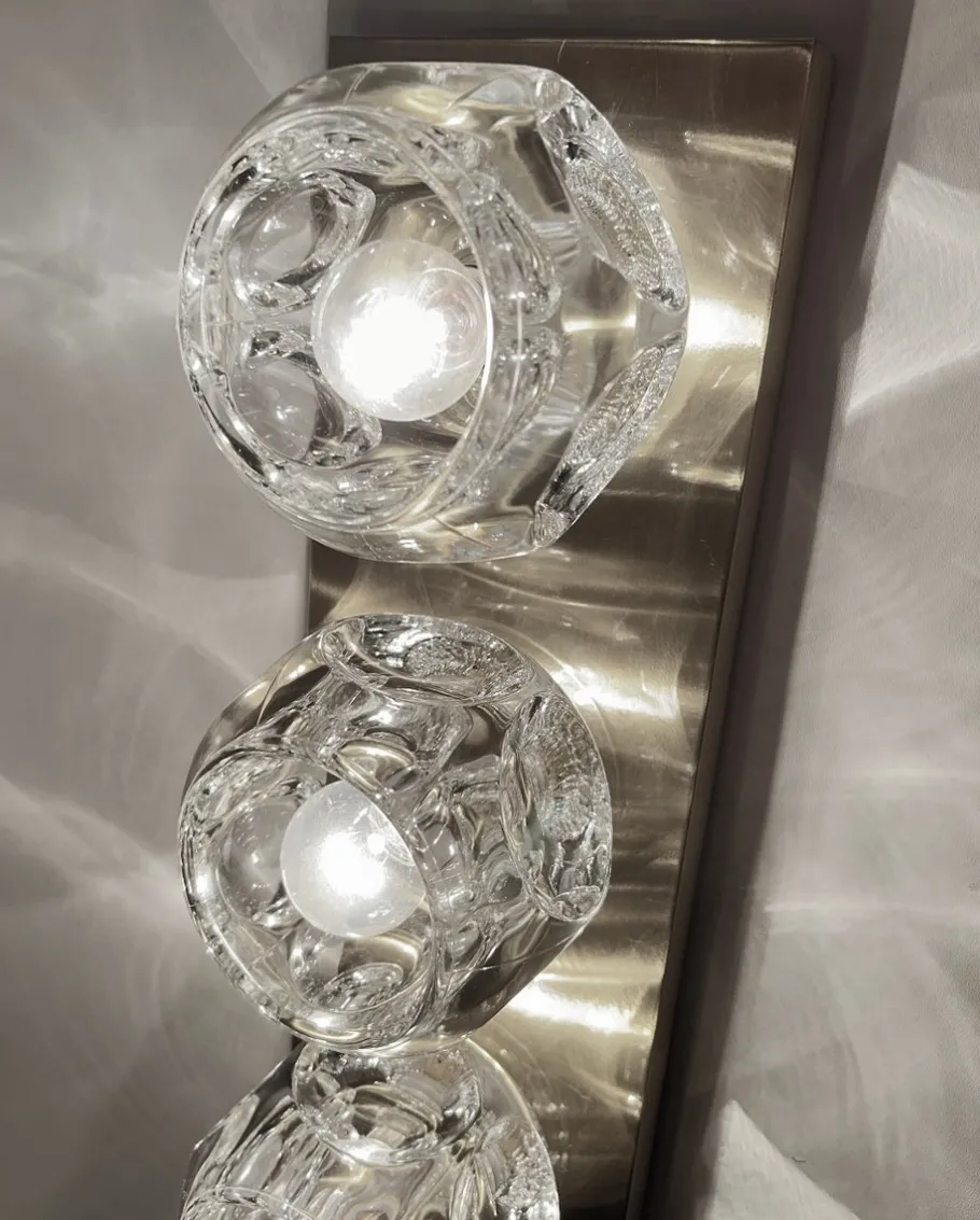 Best Pamono Large Vintage Glass Sconces from Peill & Putzler, 1970s, Set of 2