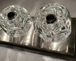 Best Pamono Large Vintage Glass Sconces from Peill & Putzler, 1970s, Set of 2