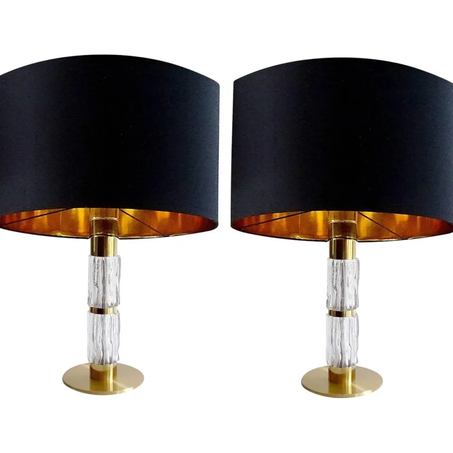 Best Pamono Large Vintage Glass Table Lamps from Kaiser, Set of 2