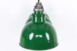 Best Pamono Large Vintage Industrial Green Enamel Pendant Light from Revo