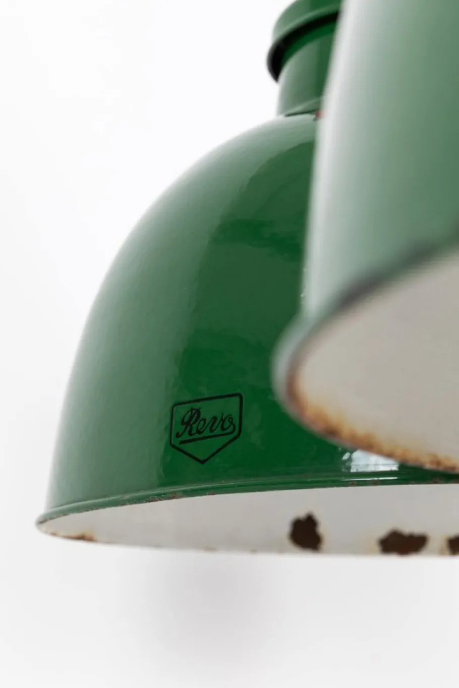 Best Pamono Large Vintage Industrial Green Enamel Pendant Light from Revo