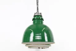 Best Pamono Large Vintage Industrial Green Enamel Pendant Light from Revo