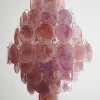 Best Pamono Large Vintage Italian Murano Chandelier with Pink Alabaster Disks, 1990s