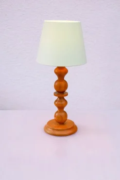 Clearance Pamono Large Vintage Pine Table Lamp from Markslöjd, 1970s