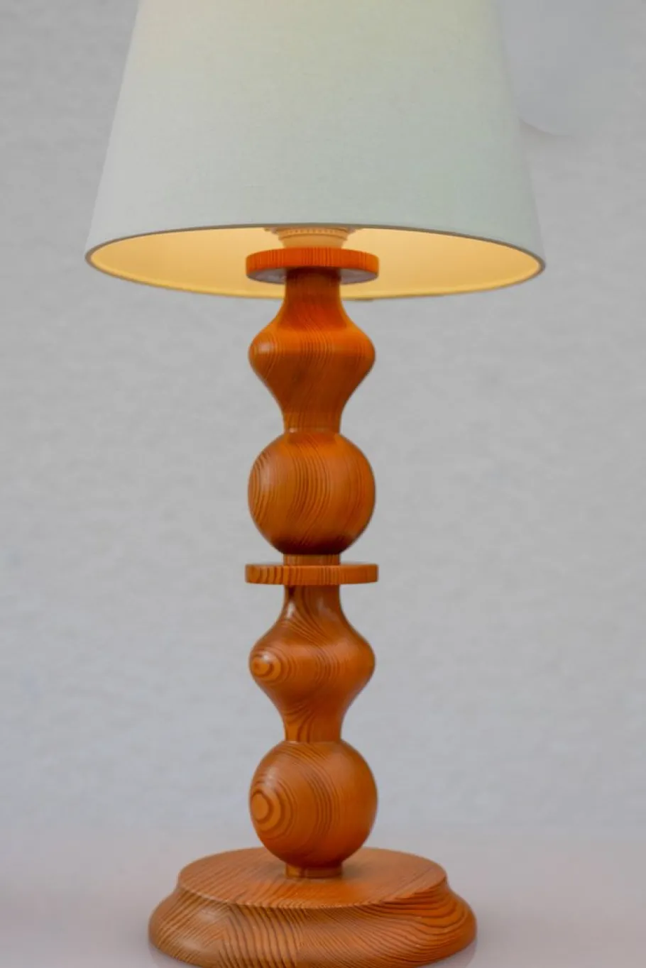 Clearance Pamono Large Vintage Pine Table Lamp from Markslöjd, 1970s