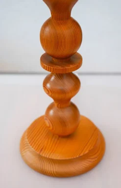 Clearance Pamono Large Vintage Pine Table Lamp from Markslöjd, 1970s