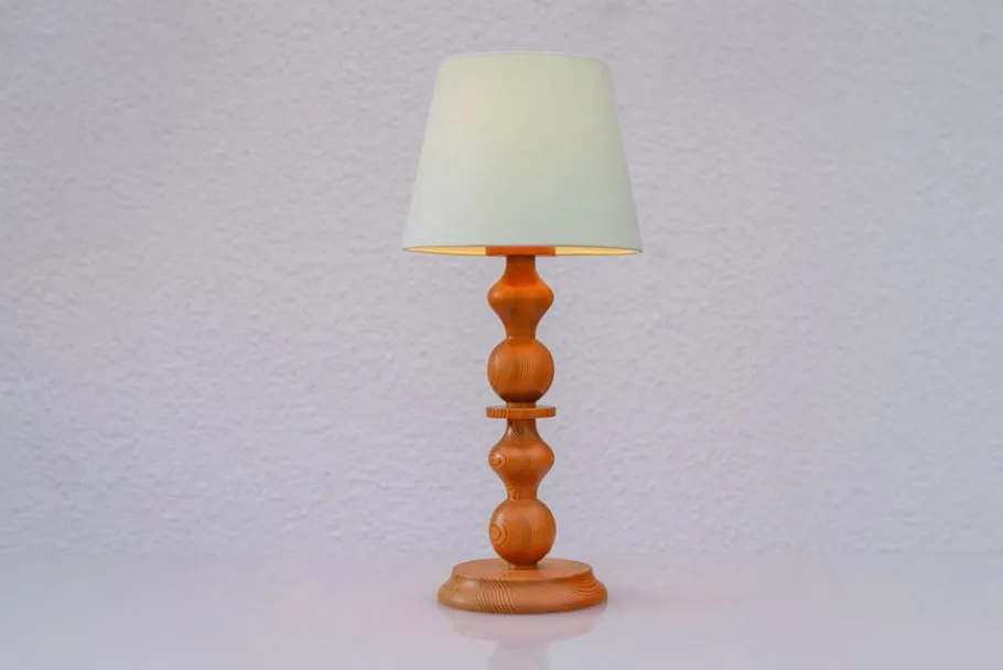Clearance Pamono Large Vintage Pine Table Lamp from Markslöjd, 1970s