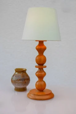 Clearance Pamono Large Vintage Pine Table Lamp from Markslöjd, 1970s