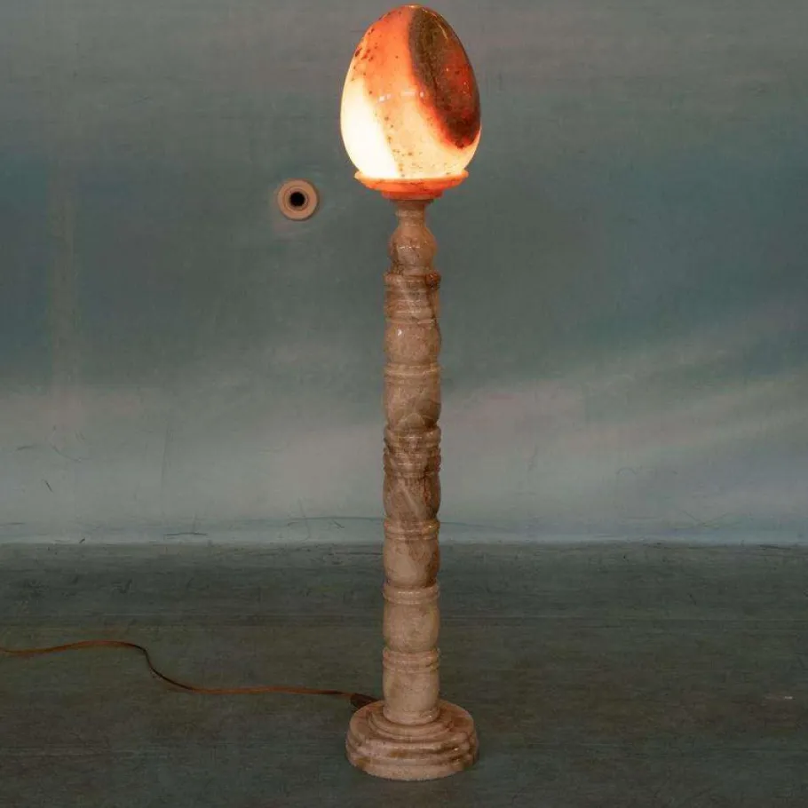 Hot Pamono Large Vintage Stone Floor Lamp in Alabaster