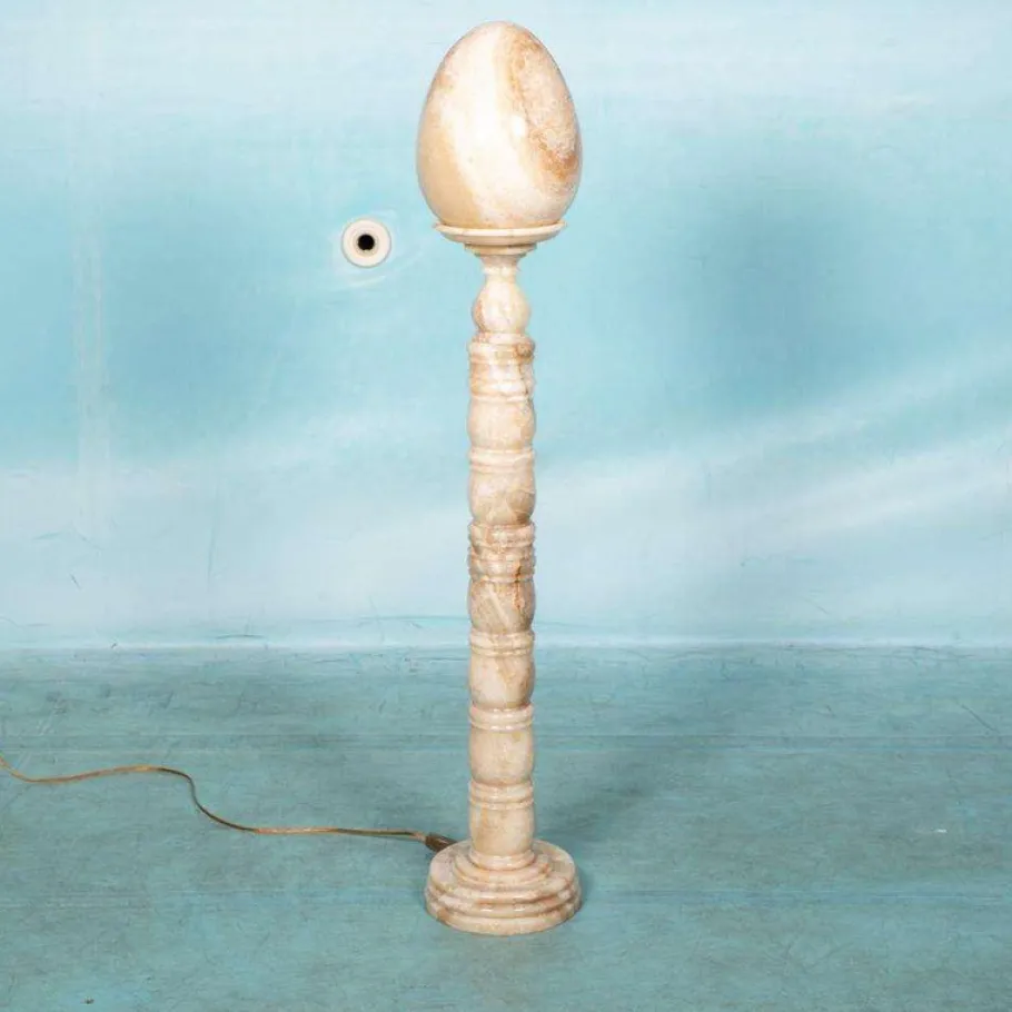 Hot Pamono Large Vintage Stone Floor Lamp in Alabaster