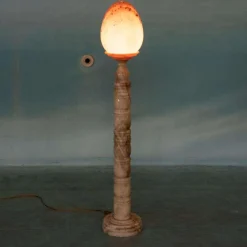 Hot Pamono Large Vintage Stone Floor Lamp in Alabaster