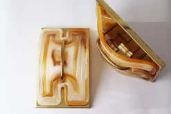 Best Pamono Large Wall Lamp in Crystal & Brass from Cosack, 1970s