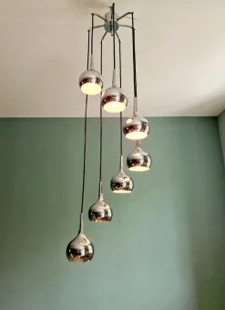 Best Pamono Large Waterfall Chandelier in Chromed Metal by Hans Agne Jakobsson for Hans-Agne Jakobsson AB Markaryd, 1960s