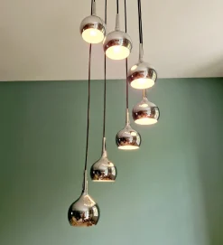 Best Pamono Large Waterfall Chandelier in Chromed Metal by Hans Agne Jakobsson for Hans-Agne Jakobsson AB Markaryd, 1960s