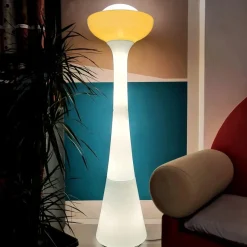 Best Pamono Large White and Yellow Murano Glass Column Lamp, 1960s