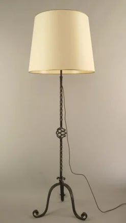Discount Pamono Large Wrought Iron Floor Lamp, France, 1930s